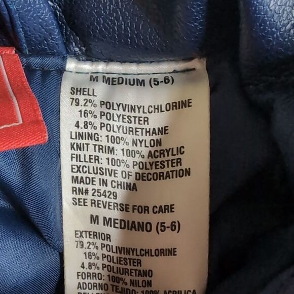 NFL New England Patriots Kids Medium (5-6) Faux Leather Sports Jacket Football - Picture 2 of 10